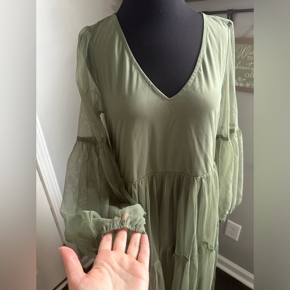 Baltic Born Green Tulle Maxi Dress - Picture 2 of 4